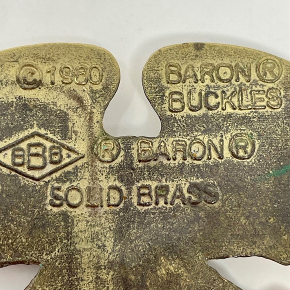 Collectable 1980s Yamaha Solid Brass Eagle Belt Buckle - Picture 7 of 10